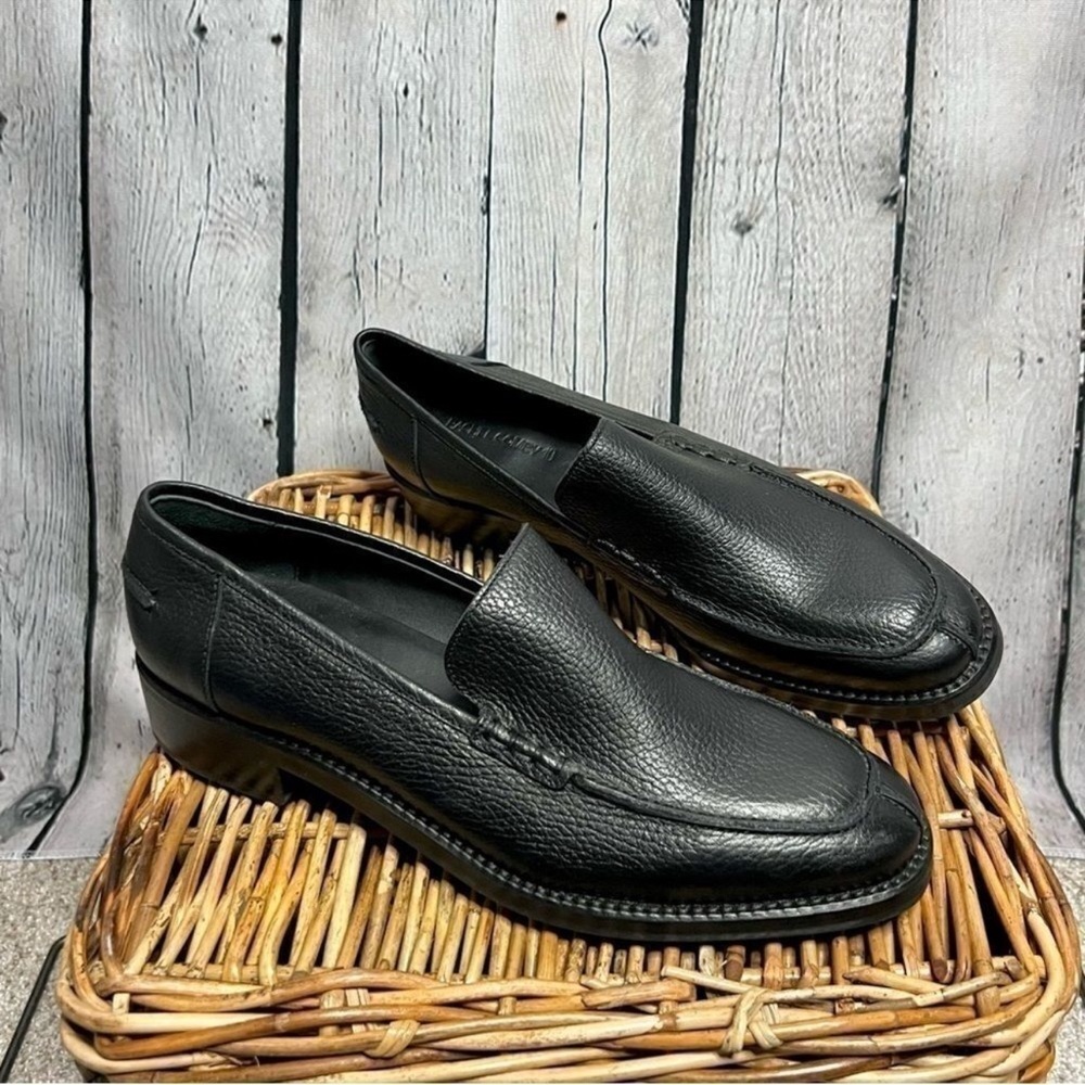 NEW Rachel Comey black pebbled leather chunky block heel loafers